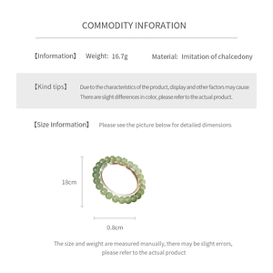 Green imitation chalcedony beaded bracelet with 8mm beads and 18cm length specifications