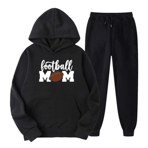 Hoodie Et Pantalon De Jogging Pour Hommes Doublé Polaire Imprimé Football Sportswear Décontracté Survêtement Manches Longues