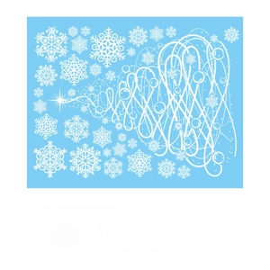 White snowflake Christmas tree electrostatic window sticker PVC decal 30x40cm