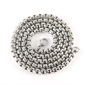 Collier Chaîne Box En Acier Inoxydable Plaqué Or 18K Hip Hop Punk Streetwear Bijoux Rétro Unisexe