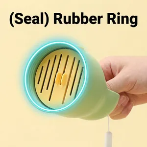 Portable pet water bottle lid featuring a leak-proof silicone sealing ring in mint green