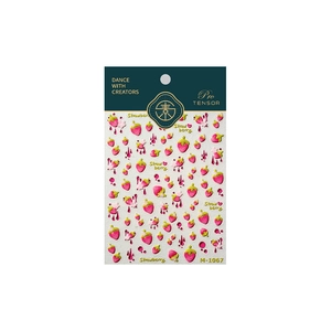 3D cute strawberry nail stickers for kids featuring pink and red fruit designs M-1067