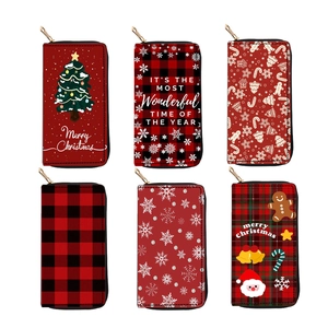 Weihnachts-Lederbörsen aus PU mit Reißverschluss in verschiedenen festlichen Designs