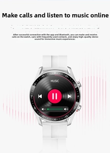 Smartwatch für Herren Damen Bluetooth Anruf Fitness Tracker Musikspieler weißes Armband