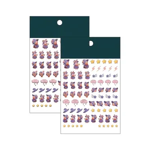 Relief magic rabbit nail stickers TS-2797 featuring cute wizard bunny and stars design