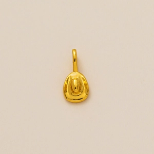 3D golden cowboy hat pendant with sparkling zircon U-shape detail for DIY necklaces