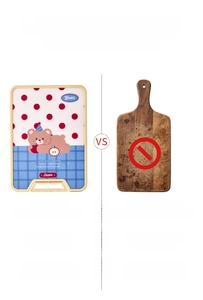 Micro-view showing anti-mold PE cutting board texture compared to moldy wood surface