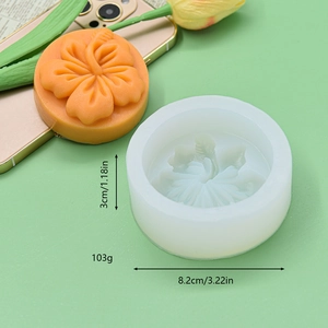 Minimalist Tree of Life silicone mold for handmade soap and candle making with flower pattern