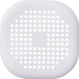 White silicone drain hair catcher with suction cups for kitchen and bathroom sinks