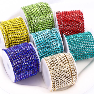 Shiny multi-color rhinestone claw chain set on spools for DIY jewelry making