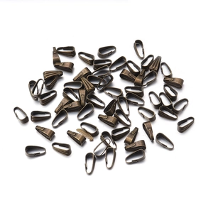 Bulk antique bronze metal pinch bails for DIY necklace pendant jewelry making