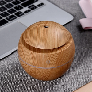 Wood Grain Ultrasonic Humidifier Aromatherapy Essential Oil Diffuser LED Colorful Night Light USB Powered Silent