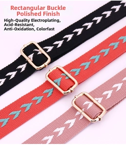 Polished gold metal buckles on woven bag straps showing anti-oxidation plating details