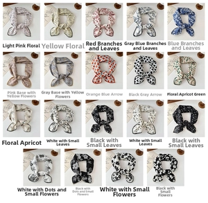 Detailed grid of 19 floral cotton linen scarves with lace edges and various patterns