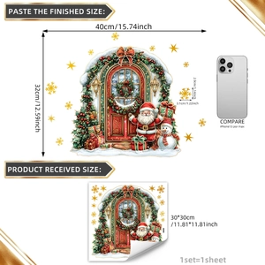 Abnehmbare Weihnachtsmann Wandtattoo Weihnachtsdeko für Kinderzimmer 40x32cm