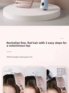 Detailed guide showing curved vent brush technique for hair root volume and scalp massage