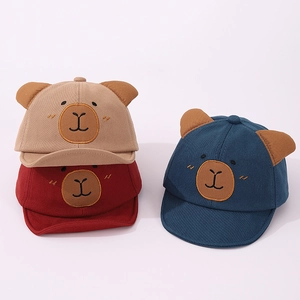 Casquettes de baseball bébé avec ours de dessin animé et oreilles 3D en trois couleurs