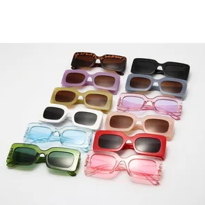 Retro Rectangle Sunglasses PC Frame UV400 Protection Small Square Hip Hop Candy Colors Trendy Fashion Eyewear For Women