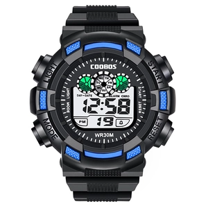 Waterproof digital sports watch for men with LED light and multifunctional chronograph
