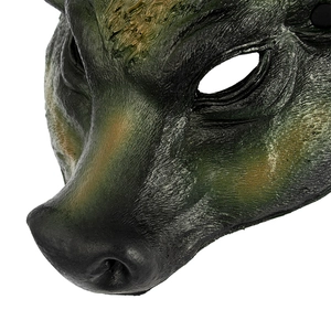 Detailed texture of 3D lifelike buffalo animal half face mask for themed parties