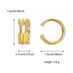 French retro gold-plated multi-layer ear cuff for women with precise dimensions