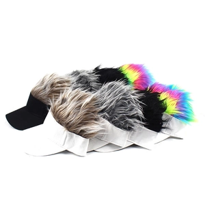 Creative wig sun visor hat in various colors for parties and outdoor leisure sports