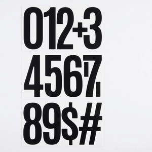Waterproof 6-inch black vinyl number stickers set for vehicles and outdoor signage