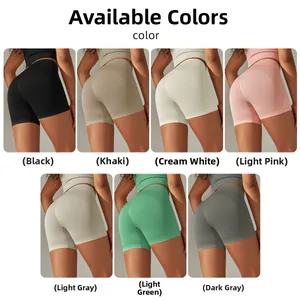 Selezione di pantaloncini da yoga senza cuciture a vita alta in sette colori per fitness