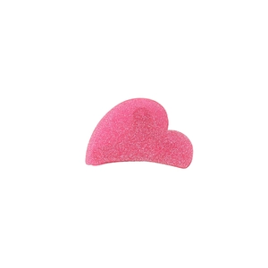 Sparkly pink glitter heart hair claw clip for elegant women hairstyles on white background