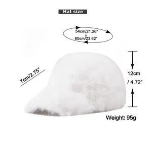 Detailed sizing chart for baseball cap showing head circumference, brim and hat height