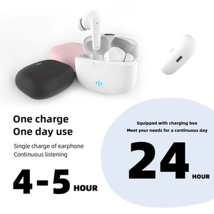 A12 Pro TWS Bluetooth 5.2 earbuds with charging case in black pink and white matte colors