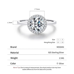 Elegant S925 sterling silver halo ring with a 7x7mm round cubic zirconia centerpiece
