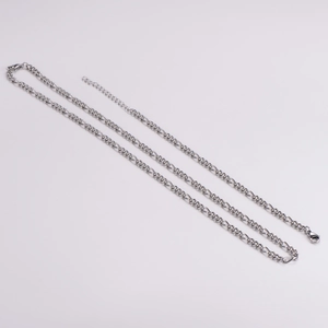 Silver 4.5mm stainless steel 3:1 link chain necklace with lobster clasp and extender