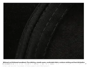Detail of widened thick sweatband with high-density stitching inside the baseball cap