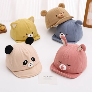 Casquette À Visière En Velours Côtelé Pour Bébé Oreilles D'animaux Bord Doux Chapeau De Soleil Chaud Coupe-vent Réglable