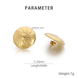 Details zu 23mm goldenen Edelstahl-Spiralohrringen mit 7g Gewichtsangabe und Maßen