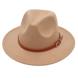Kids Fedora Hat Wide Brim Polyester Felt Jazz Cap With Faux Leather Belt Vintage British Style For Boys And Girls