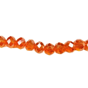 Faceted orange crystal glass beads with AB colorful plating for DIY jewelry making