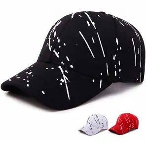 Embroidered Graffiti Splatter Baseball Cap Adjustable Cotton Sun Hat For Men Women Casual Outdoor Sports Fashion Trucker Hat
