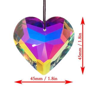 Kristall-Herz-Prisma 45mm mit Regenbogeneffekt und Kordel für Sonnenfänger