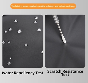 Waterproof and scratch-resistant fabric detail of the professional business backpack