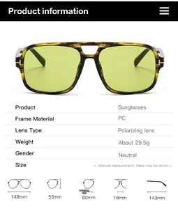 Detaillierte Maße der Retro-Sonnenbrille: Rahmenhöhe 53 mm und Breite 148 mm für Unisex-Stil