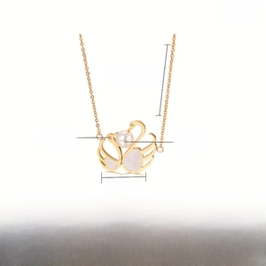 Spezifikationen der goldenen Schwanenkette mit Perle, 500mm Länge und Edelstahlstruktur