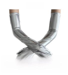 50cm metallic shiny stretch long gloves for cosplay party Halloween stage dance performance outfit