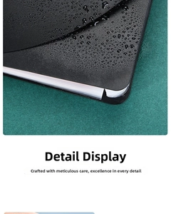 Macro shot of water droplets on waterproof matte black PP file folder cover detail