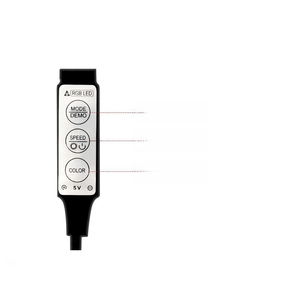 5V USB RGB LED controller with three buttons for mode, speed, and color control