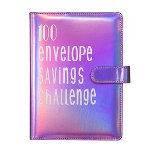 Laser purple 100 envelope savings challenge binder with magnetic closure in PU leather