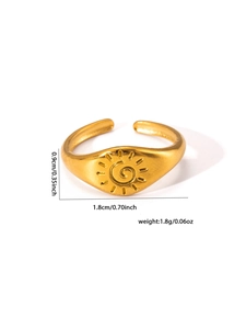 Detailed close-up showing 18k gold plated ring dimensions 0.9cm height and 1.8cm width
