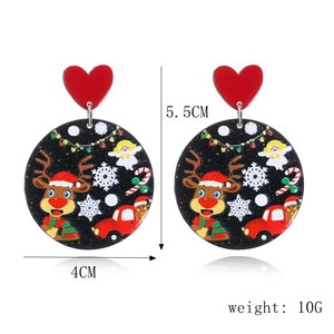 Detailed size chart for Christmas reindeer and snowflake drop earrings weighing 10g