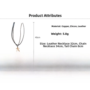 Detailed size parameters of the double-layer cherry zircon pendant necklace and chains